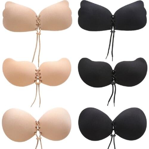 DAILOU Reusable Women Self Adhesive Strapless Bandage Backless Bra Stick Gel Silicone Push Up womens underwear Invisible Bra