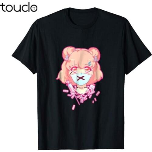 Pastel Menhera Anime Pills Psycho Shirt 2019 Summer Brand 100% Cotton Hip Hop Fitness Clothing Men T-Shirt Tops Maker