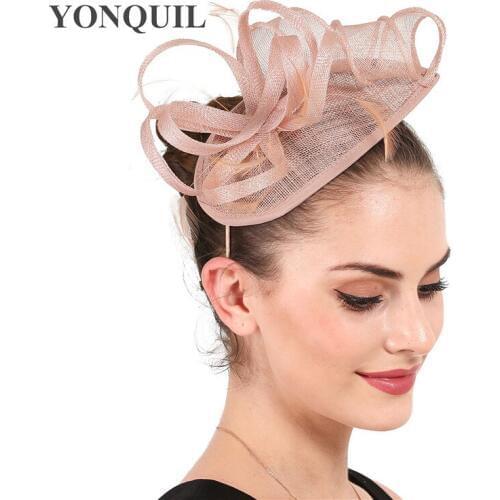 Nice Cambric Court Bride Hat For Wedding Party Dinner Fascinators Hats Headband Bridal Marry Hair Accessories Ladies Headpiece