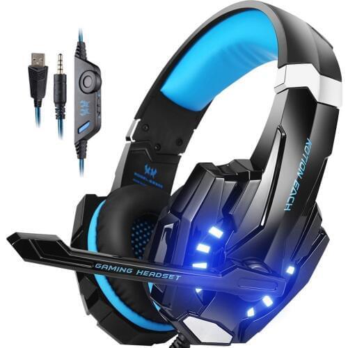 KOTION EACH G9000 Stereo Gaming Headset Casque Deep Bass Game Headphone with Microphone LED Light for PS4 Laptop PC Gamer