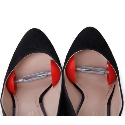 Pack of 2 pcs Footful Mini Shoe Stretchers Shapers Width Extenders Adjustable Shoe Trees for Mens Womens Red