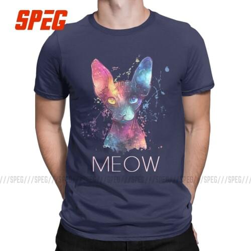Cat Sphynx Cute T-Shirt for Men Casual 100% Cotton Tees Round Neck Short Sleeve T Shirt 4XL 5XL 6XL Tops