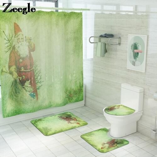 Bathroom Carpet Bath Mat Shower Curtain Set Cartoon Bathroom Floor Mat Waterproof Bathroom Bath Non Slip Toilet Carpet Europe
