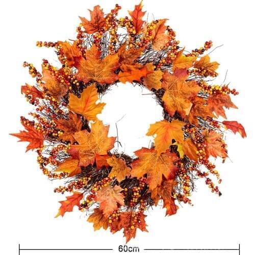 Creative rattan Maple Leaf Berry Christmas Garland Home Hotel Window Shopping Mall Door Decoration Christmas Garland