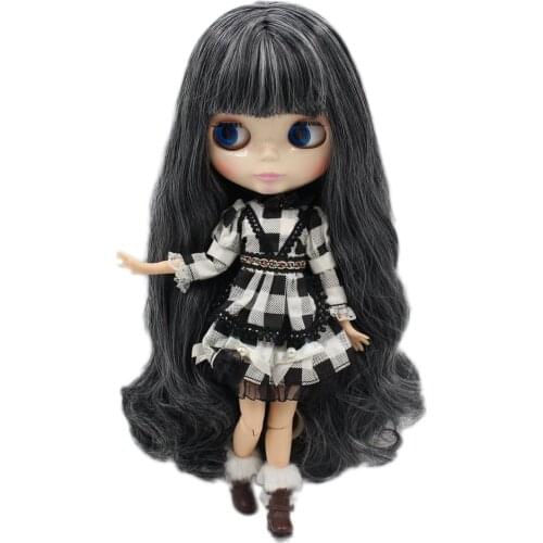 ICY DBS Blyth Doll Series No.280BL117/1003 Black mix White hair white skin Joint body Neo 1/6 BJD