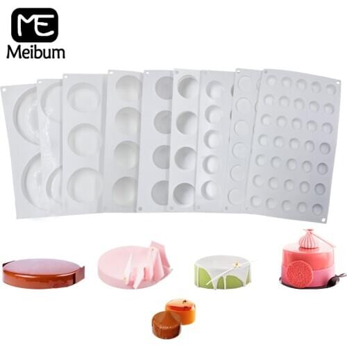 Meibum 10 Types Cylinder-Shaped Cake Decorating Tools 3d Silicone Mold Mousse Muffin Pan Kitchen Accessories Dessert Baking Form