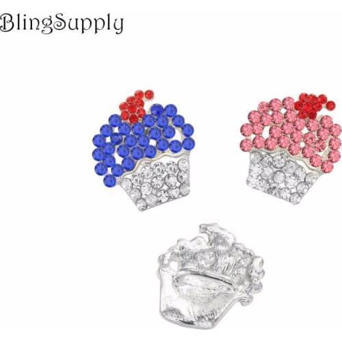 20*22mm cute cupcake with slider suit for 3/8"ribbon 50PCS MIX colors(BTN-5391)