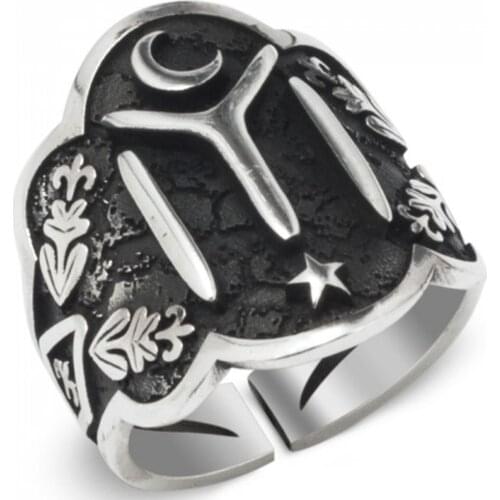 Solid 925 Sterling Silver IYI Kayi Tribe Archer Thumb Mens Ring Adjustable Size