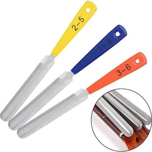 Set of 3 Double Edged Guitar Nut Files Saddle Fret Crowning Luthier Repairing Tool for Music Player Guitar Accessories