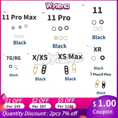 Wyieno Camera Glass Lens For Iphone 6 7 8 11 6G Plus X XS Max XR Pro Back Big Rear Camera Lens And Adhesive Tape +tracking