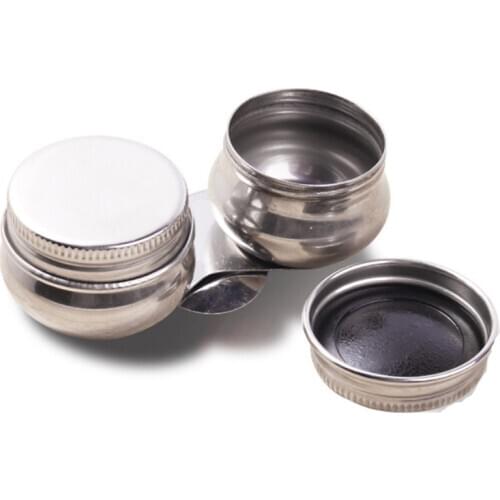 NEW 1pcs Stainless Steel Oiler / Pen Washer Brush Washer Painting Vessel Double Hole With Cover Sealing Toner