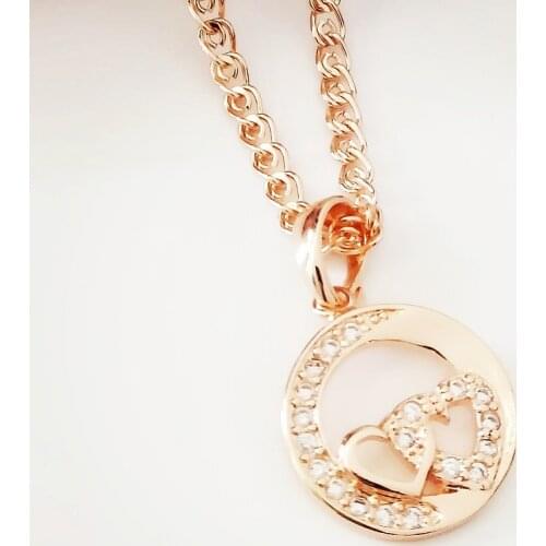 New Pendant Women Pendants Rose 585 Gold Jewelry Heart Shape Pendant 2019 Trendy Pendant Jewelry