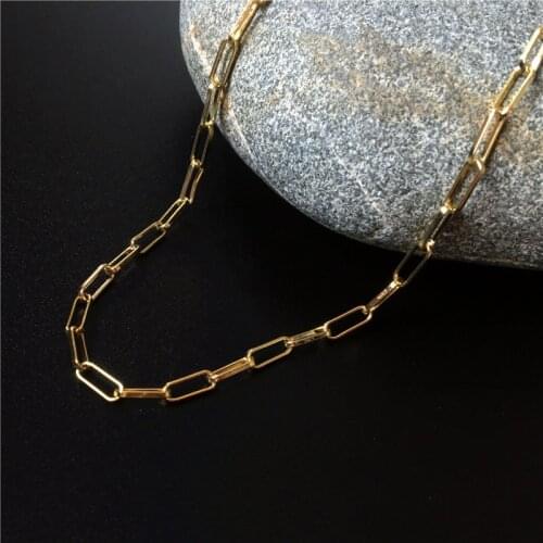 FUWO Wholesale Brass Box Chain Necklaces High Quality Anti-Tarnish Gold Dipped Chain For Jewelry Making NC019