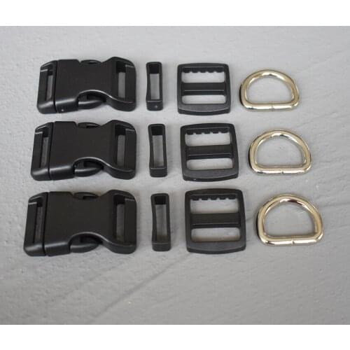 20 Sets 15mm Plastic Belt Buckle Strap silver buckle clasp for Adjuster Bag Pet Dog Collar Necklace Sewing Handmade Accessory