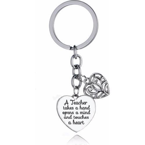 Appreciation Teachers Keychain Gift A Teacher Takes A Hand Opens A Mind And Touches A Heart Charm Keyring Teachers Day Presents