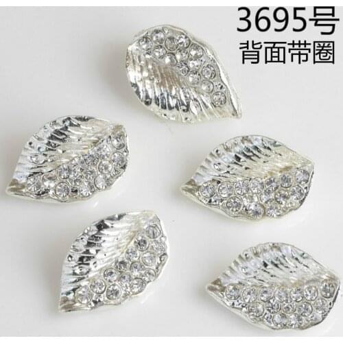 50pcs 12*18MM Gold Color Crystal Leaf Charms Wholesale Zinc Material DIY Jewelry Small Leaf Pendant Charms