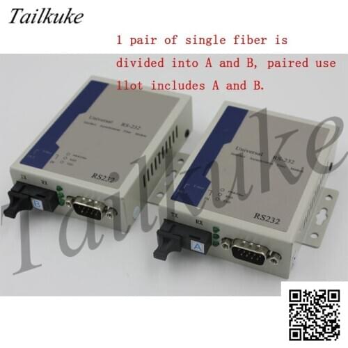 Industrial RS232 Serial Port 232 to Fiber DB9 Pin Optical Transceiver Transceiver Single Fiber SC Square Port