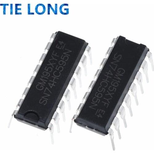 100pcs/lot 74HC595 SN74HC595N 74HC595N 8BIT SHIFT REGISTERS WITH 3 STATE OUTPUT REGISTERS DIP-16