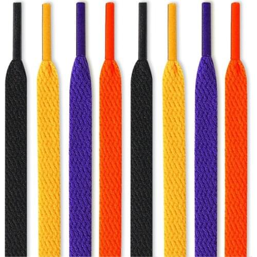 1 Pair Shoelaces Flat Unisex AF1 High-top Sneakers Shoe Laces Double-layer weaving process Off Black White Shoelace 36 Colors