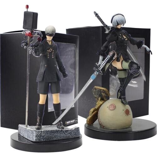 15cm NieR Automata YoRHa No.2 Type B 2B No.9 Type S 9S Cartoon NieR: Automata With Sword PVC Figure Collection Model Toy Doll