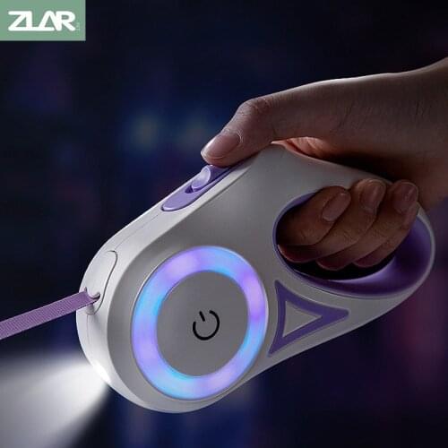 New 3/5m Luminous Durable Dog Leash Automatic Retractable Nylon Cat Lead Extension Puppy Walking Running Lead Roulette for Dogs