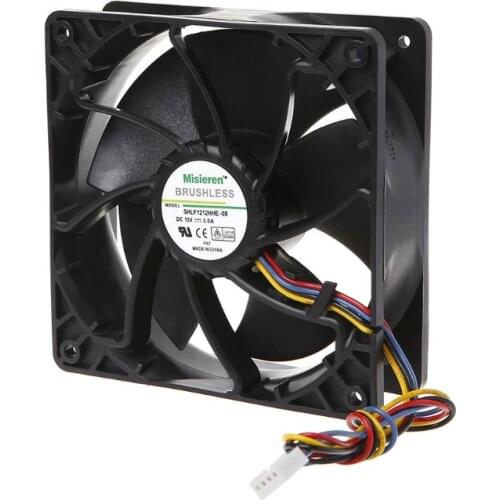 7000RPM Miner Cooling Fan 12038 12V 3A Dual Ball Bearing Brushless 4-Wire PWM Temperature Control Radiator Air Cooler