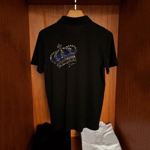 Spring Mens T-Shirt High Quality Hot Diamond European New Custom Popular Polo Youth Sweatshirt Super Luxury