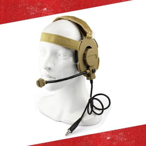 Military Shooting Communication Headset Use with PTT Army Tactical Paintball Sports Headset Airsoft Hunting Headphone Earmuff