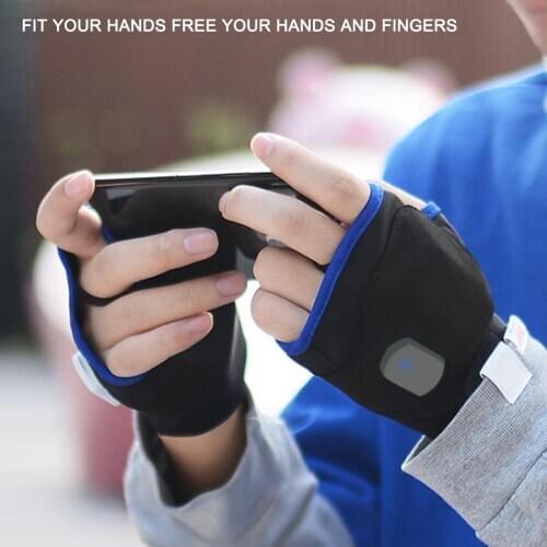 2PCS Winter Hand Warmer Fingerless Gloves USB Rechargeable Heating Gloves for Cycling Working Sports Outdoor Activities