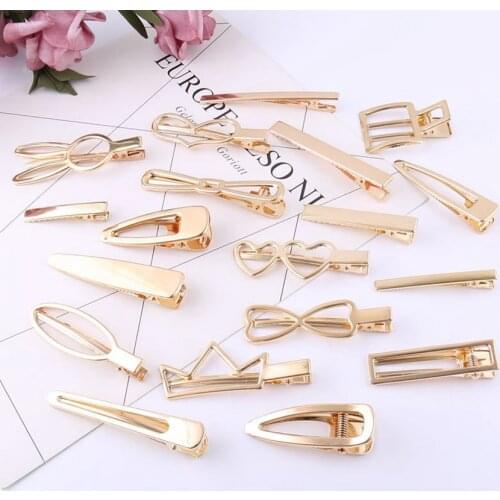 10pcs 18 Styles Heart Crown Rabbit Metal Aligator Hairclip Gold Barrette Hairpin for Girls DIY Headwear Crafts Hair Accessories