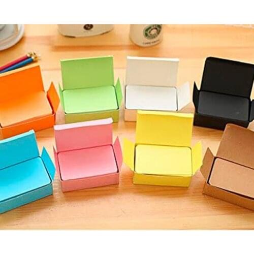 100Pcs Portable Business Card Blank Message Note Message Cards Kraft Paper Boxed Bookmark Learning Notes Office School Supplies