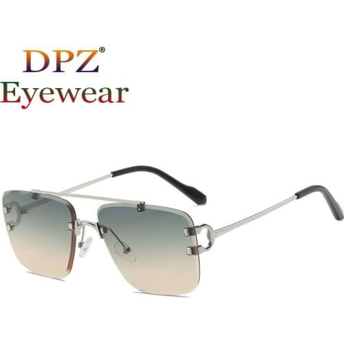 2021 Fashion Cool Unique Rimless Style Spikes Rivets Pilot Sunglasses Vintage Women Men Brand Design Sun Glasses Oculos De Sol