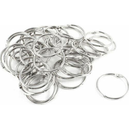 40 Pcs Staple Book Binder 43mm Outer Diameter Loose Leaf Ring Keychain