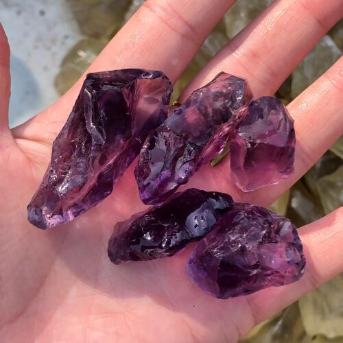 5Pcs natural raw amethyst crystal for healing stones, beautiful reiki cure home decoration