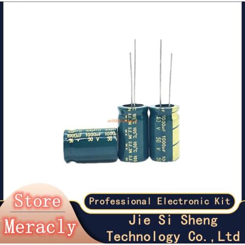 6pcs/lot T16 high frequency low impedance 50v 1000UF aluminum electrolytic capacitor size 13*20 1000UF 20