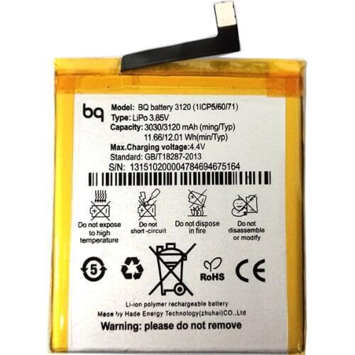 For BQ Aquaris M5 Battery 3120(1ICP5/60/71) 3120mAh Batterie Bateria