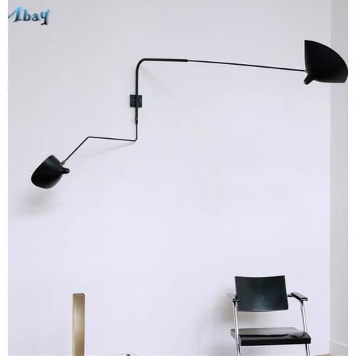 American industrial Long arm wall lamp for study office country living room decoration bedroom bedside lamp iron led wall light