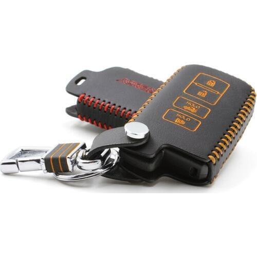 4 button Car key case cover for toyota Toyota RAV4 Avalon Camry Corolla Highlander Genuine Leather Car Key remote chain ring