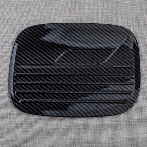 Black Car Rear Left Side Fuel Cap Cover Trim Carbon Fiber Style ABS Fit for Ford Explorer 2021 2020