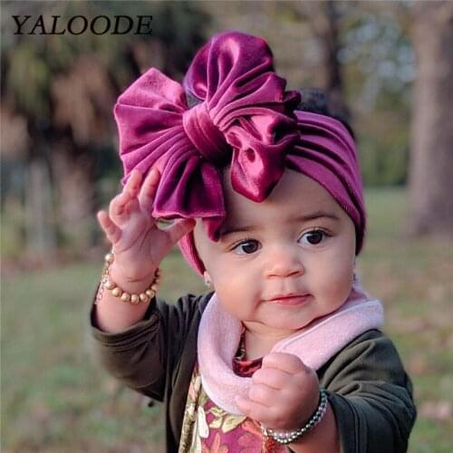 YALOODE 14 Colors Baby Headband Elastic Solid Color Head Wrap Elastic Newborn Hair Bands Big Bows Baby Girl Hair Accessories