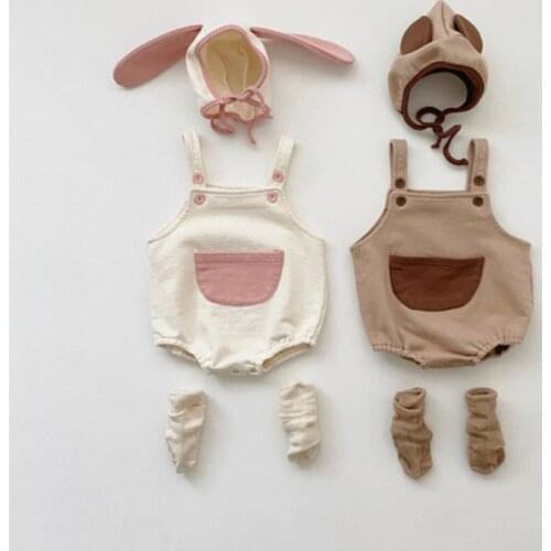 Baby Romper Newborn Baby Clothes Spring Cotton Baby Jumpsuit Outfits Infant Baby Girls Boys Romper Clothes Jumpsuit + Hat 2 pcs