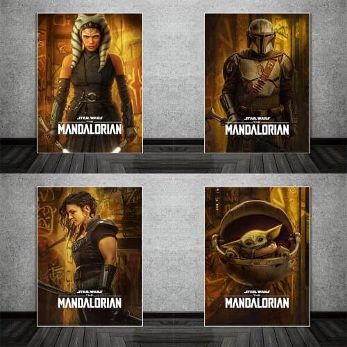 Disney Star Wars Mandalorian Characters Posters and Prints TV Show Canvas Paintings on the Wall Art Pictures Home Decor Cuadros
