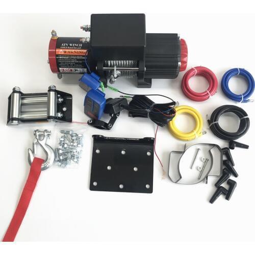 12v 4500lb electric winch remote control set heavy duty ATV trailer high strength steel electric winch