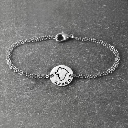 Samoyed bracelet, Personalized Dog Bracelet ,alloy Dog Pendant, Personalized Pets name, Dog Lover Gift