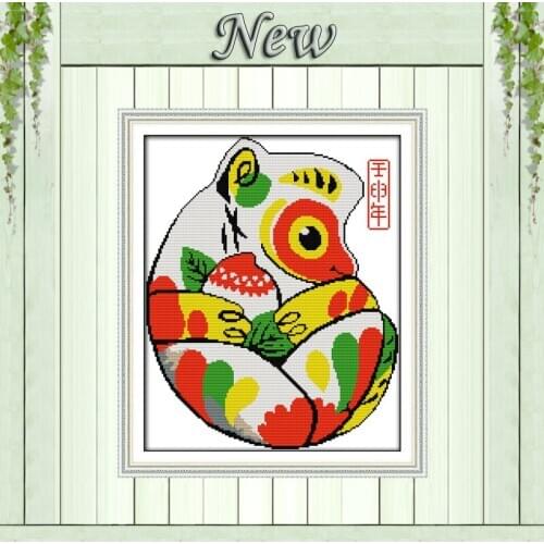 The blessing monkey animals decor paintings counted printed on canvas DMC 14CT 11CT Cross Stitch Needlework Sets Embroidery kits