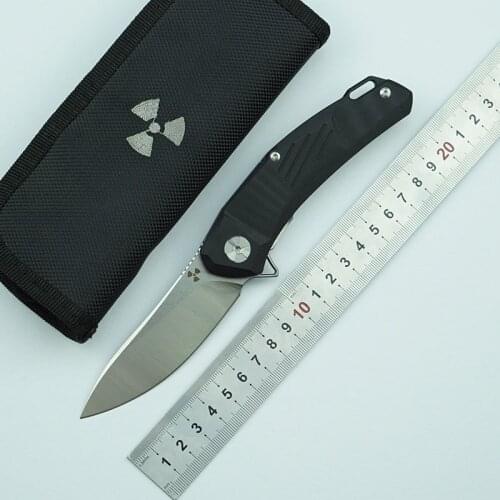 LEMIFSHE JK3217GB Flipper folding knife D2 steel blade G10 + steel handle camping outdoor kitchen fruit knife EDC tool