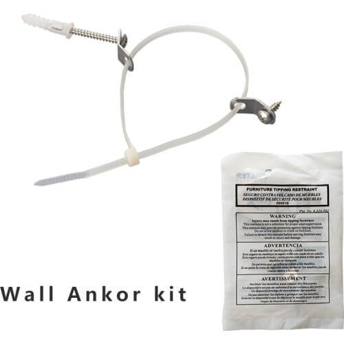 Nylon string with metal bracket wall anchor and fix screws Easy To Use and Replace Furniture Anti Tip strap/belt Kit