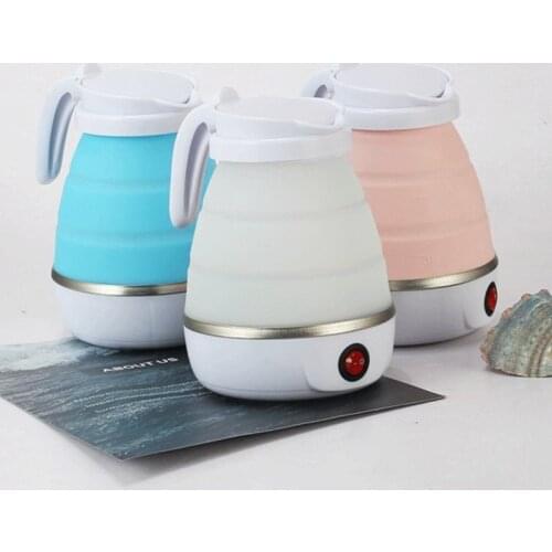 Mini Travel Folding Electric Kettle Silicone Pot Household High Temperature Foldable Portable Water Kettle with Handle