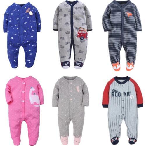 Newborn Fashion Baby Pajamas Kids Rompers Sleepwear Baby Clothing Various Style Cotton Clothes For Boys Girls Hot Sale