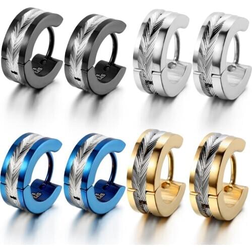 Fashion Earrings Mens Round Stainless Steel Earrings Rock Style Punk Circle Stud Earrings for Men Male Jewelry Accessories